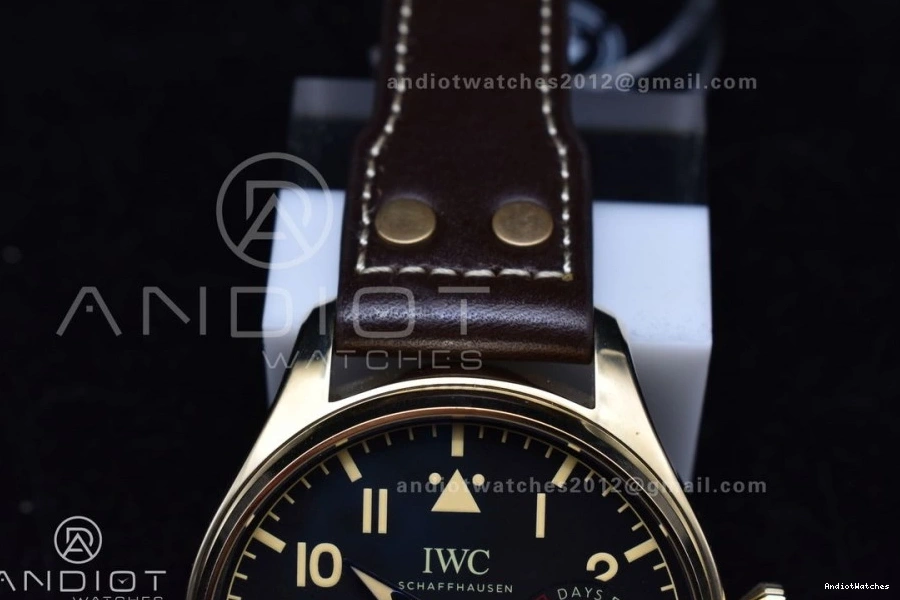 Strap 1:1 on A Real Edition Bronze Minimalist 519 Pilot Big IW501005 Leather ZF Brown Black Dial Best 0302